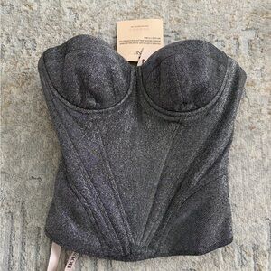 House of CB Silver Bustier Top